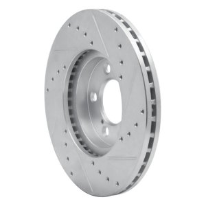 Ford Thunderbird Brake Rotor (1) - Front Left - R1 Concepts - Drilled & Slotted - Silver - `93-`07